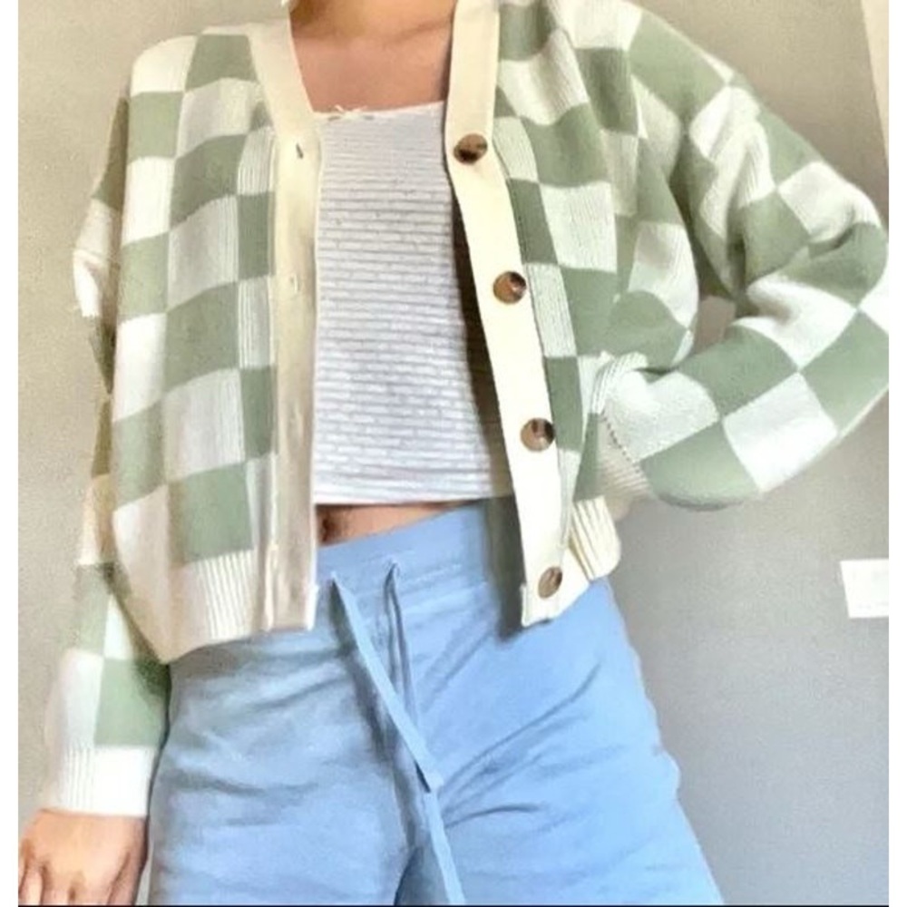 Oak and Fort Checkered Women's Cardigan